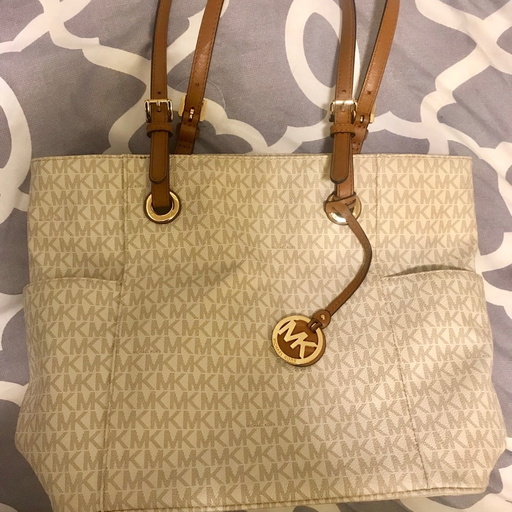 Michael Kors White Logo Purse